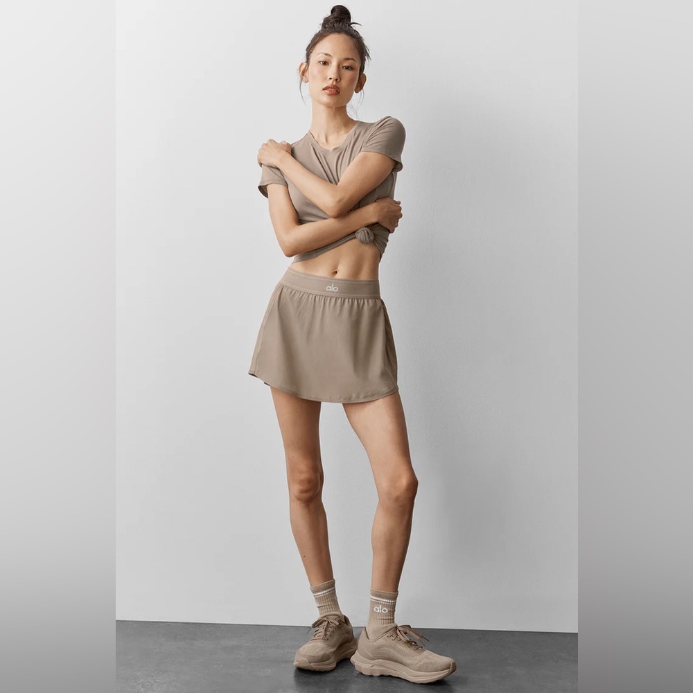 Alo Yoga Match Point Tennis Skirt Gravel S - Picture 11 of 11